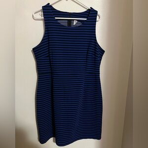 OLD NAVY Classic Striped Sleeveless Business Professional Dress Blue Black Sz XL